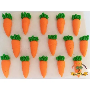 Jedlá dekorace na dort Cukrářské zdobení Richard Fagoš Cukrová dekorace mrkvičky 15 ks