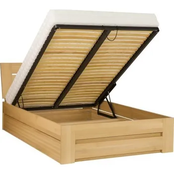 Nábytek Drewmax Dřevěná postel LK192 BOX, 90x200, buk (Barva dřeva: Rustikal)