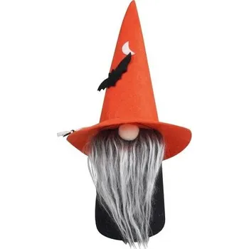 Vánoční dekorace Halloween skřítek s netopýrem na postavení 24 cm