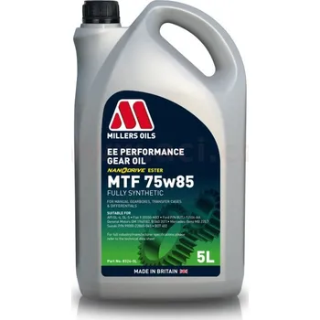 Motorový olej MILLERS OILS převodový olej plně syntetický s nanočásticemi EE Performance MTF 75w85 5l