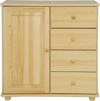 Ložnice Drewmax Komoda KD100, 100x100x47, borovice (Barva dřeva: Přírodní (lakovaná))