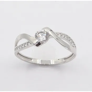 Prsten Zlatý prsten z bílého zlata se zirkony BTT741W, vel. 59, 2.2 g (585/1000)