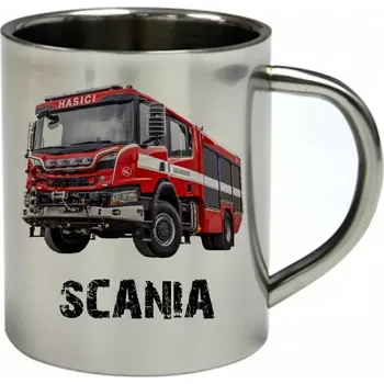 SCANIA nerezový hrnek pro HASIČE 300 ml (hrnek nerezový dvouvrstvý HASIČI hasičské auto)
