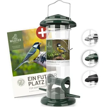 Pro ptáka REAVET Krmný sloupek na semena, zrna a jádra - více barev (výška 23,5 cm) Barva: Zelená