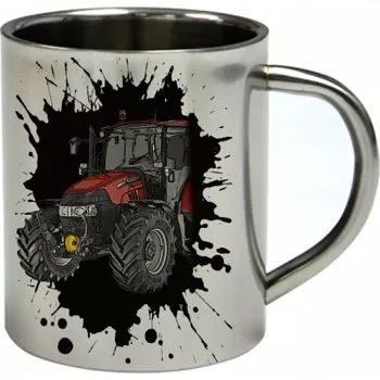 CASE IH Farmall 115U nerezový hrnek s traktorem 300 ml (hrnek nerezový dvouvrstvý pro farmáře , farmář , farma)