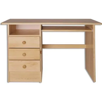 Psací stůl Drewmax Psací stůl BR103, 115x75x55, borovice (Barva dřeva: Přírodní (lakovaná))