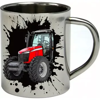 Massey Ferguson 6713R nerezový hrnek s traktorem 300 ml (hrnek nerezový dvouvrstvý pro farmáře , farmář , farma)