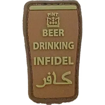 Nášivka GFC Tactical Nášivka na suchý zip Beer Drinking Infidel (plast 3D) - coyote