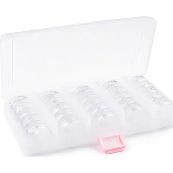 Úložný box Plastový box / zásobník 9x19x3,5 cm na korálky Varianta: transparent, Balení: 1 ks