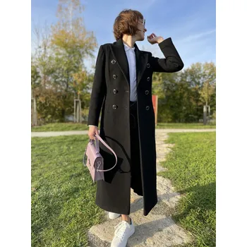 Dámský kabát La Gabriella Kabát La Gabriella 5344-77 černý dlouhý Velikost: S