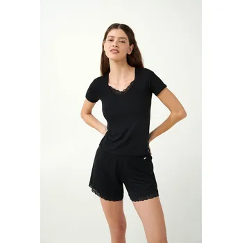 Dámská móda Vamp - Elegantní tričko s krajkou 21801 - Vamp black xxl