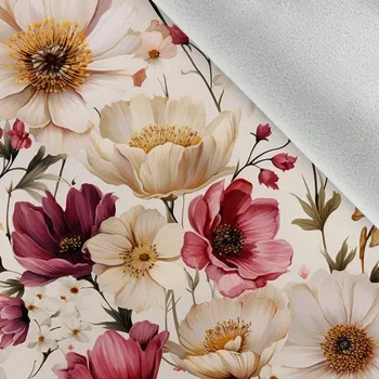 Softshell zimní květiny světlé 60