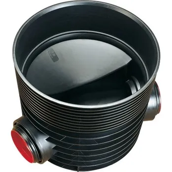 Kanalizační potrubí WAVIN TEGRA 600 KG dno šachtové DN250, 90°, průtočné, PP, černá