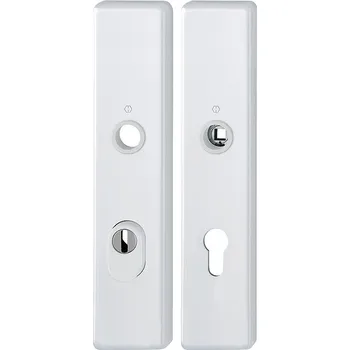 HOPPE široký štít hranatý s překrytkou 54mm Provedení: klika - klika, Povrch: F9016 běžná bílá, Rozteč: 92 mm