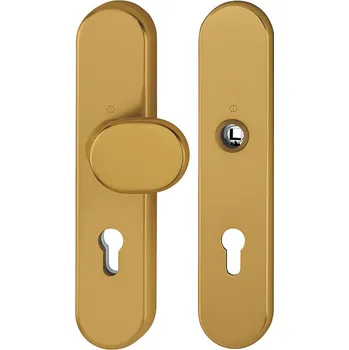 HOPPE široký štít oválný bez překrytky 54mm Provedení: klika - koule, Povrch: F4 - bronzový elox, Rozteč: 92 mm