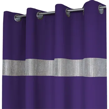 Obraz HOTOVÝ ZÁVĚS PANAMSKÉ ZIRKONY S OKA a okny, výška 145x250, FIALOVÉ