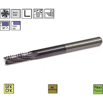 Fréza SK fréza pr. 1,2 x 6,4 mm 5bř. 25° TiAlN , CERANIT 21.120