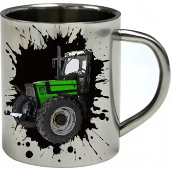 DEUTZ-FAHR nerezový hrnek s traktorem (hrnek nerezový dvouvrstvý pro farmáře , farmář , farma)