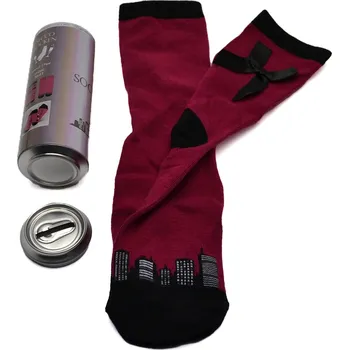 Pánské ponožky Socks 4 fun Ponožky v plechovce PROSECCO tm. růžová