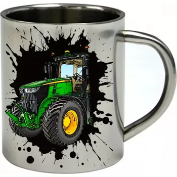 Moon River John Deere 7250R nerezový hrnek s traktorem 450 ml (hrnek nerezový dvouvrstvý pro farmáře , farmář , farma)