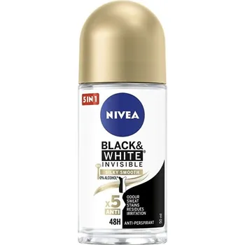 Kuličkový antiperspirant bez alkoholu Invisible Black & White Silky Smooth Nivea - 50 ml + záruka na vrácení do 100 dnů