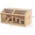 Klec z jedlového dřeva pro syrské/trpasličí křečky s plošinou/visutým mostem/boudičkou 85 x 45 x 44 cm přírodní