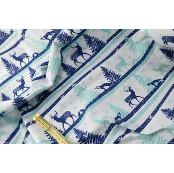 Bavlněné plátno - zimní motiv - šíře 160 cm