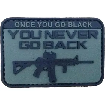 Nášivka GFC Tactical Nášivka na suchý zip You never go back (plast 3D) - černá