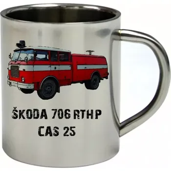 Moon River ŠKODA 706 RTHP CAS 25 nerezový hrnek pro HASIČE (hrnek nerezový dvouvrstvý HASIČI hasičské auto)