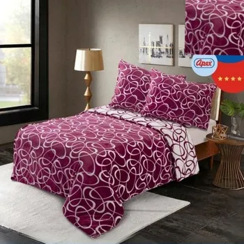 Povlečení Numberoplus Francouzské povlečení mikroplyš Flanel - Kirsty ostružinová