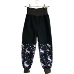 Rostoucí softshellové kalhoty - Černí jednorožci, Velikost 122-130 (7+)