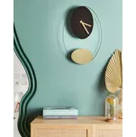 Nástěnné hodiny černé a zlaté ocel kov 31 x 45 cm moderní minimalistický design bez čísel dekorace obývací pokoj Beliani