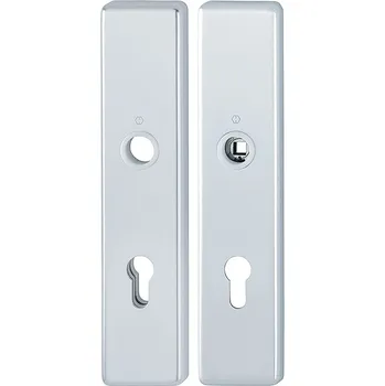 Dveřní kování HOPPE široký štít hranatý bez překrytky 54mm Provedení: klika - klika, Povrch: F1 - stříbrný elox, Rozteč: 90 mm