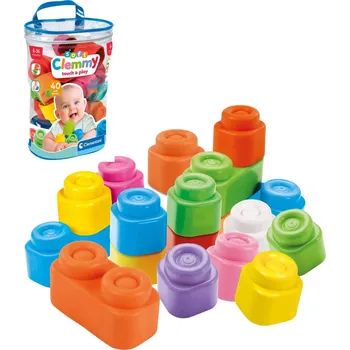 Hračka pro nejmenší CLEMENTONI CLEMMY Baby kostky set 40ks v pytli stavebnice pro miminko | 30887