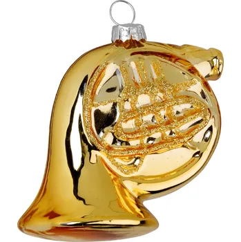 Vánoční ozdoba Vánoční skleněná ozdoba Lesní roh 7 x 6,5 x 2 - 4 cm