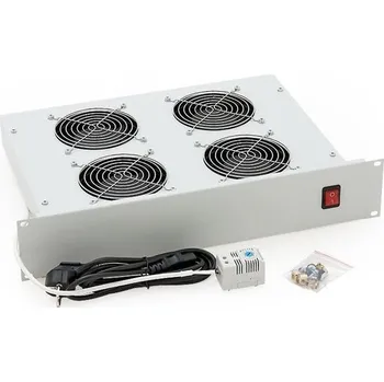 Rozvaděč Ventilační jednotka Triton 19" Horizontální 230V/92W, 2U, 4x ventil, bimetalový termostat, bílá