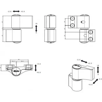 Příslušenství k oknu Dveřní závěs LOIRA+ 2-dílný, rozteč 60mm