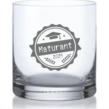 Sklenice Maturitní sklenička na whisky Logo 280ml, 1 ks (Do poznámky v nákupním košíku napište požadovaný rok)