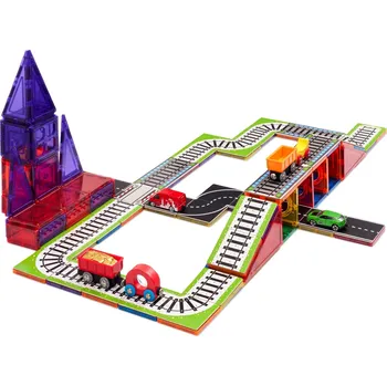 ostatní stavebnice Learn & Grow Magnetické dlaždice - Vlakové koleje (36 ks)