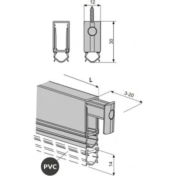 Příslušenství k oknu Padací práh Compact Fire DA7004