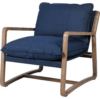 Křeslo Stylové modré křeslo Tinova 84cm