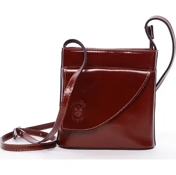 Kabelka Stylová dámská kožená crossbody Hasta, tmavě hnědá