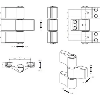 Příslušenství k oknu Dveřní závěs LOIRA+ 3-dílný, rozteč 79mm