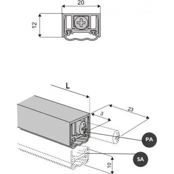 Příslušenství k oknu Padací práh COMPACT DA4052