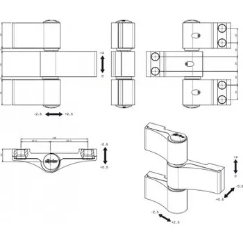 Příslušenství k oknu Dveřní závěs LOIRA+ 3-dílný, rozteč 106mm