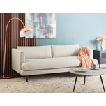 3místná čalouněná pohovka světle béžová tmavě dřevěné nohy obývací pokoj moderní styl Beliani