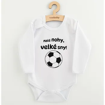 Kojenecký body Dětské body s potiskem New Baby Malé nohy, velké sny! 56 (0-3m)