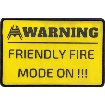 Nášivka ANAREUS ANAREUS VELCRO Warning patch FRIENDLY FIRE - Žlutá
