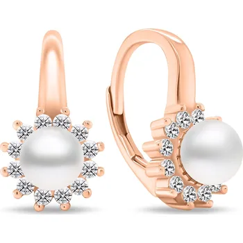 Náušnice Brilio Silver Elegantní bronzové náušnice se zirkony EA788R + 2 měsíce na vrácení zboží