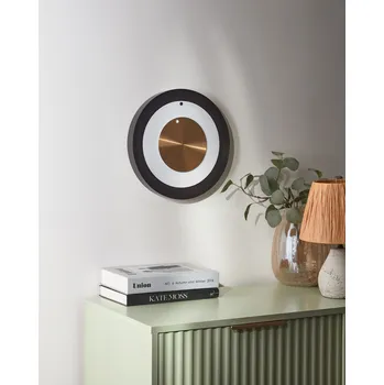 Hodiny Nástěnné hodiny černé a bílé ocel kov ⌀ 30 cm moderní minimalistický design bez čísel dekorace obývací pokoj Beliani